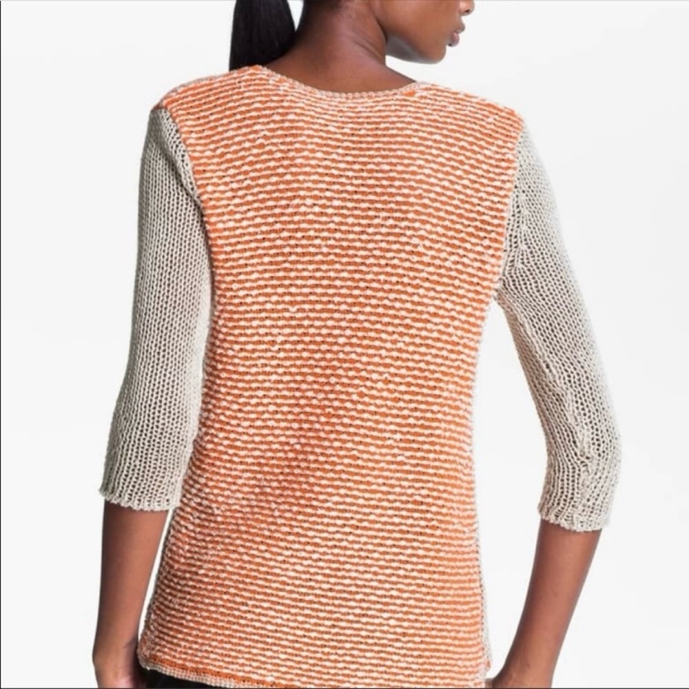 Women's Orange and Cream Sweater - Picture 3 of 11